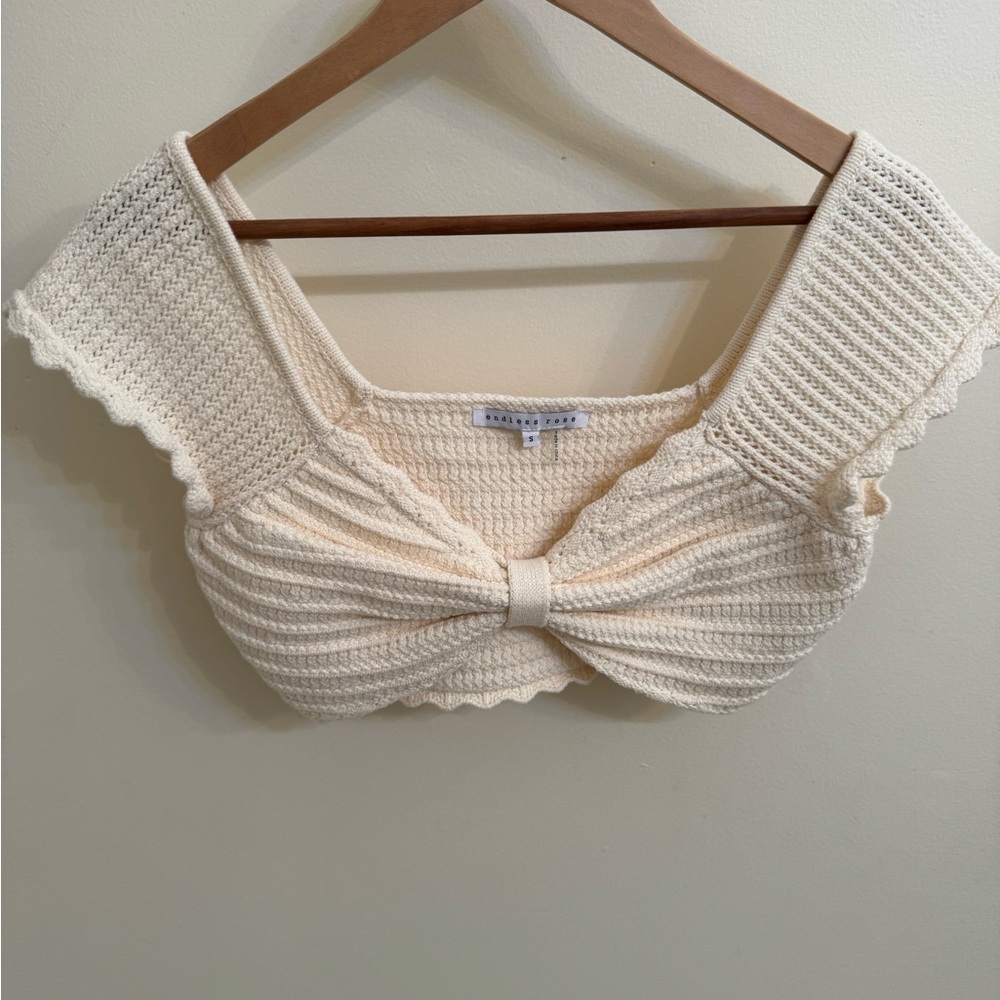 Endless Rose Cream Knit Crop Top